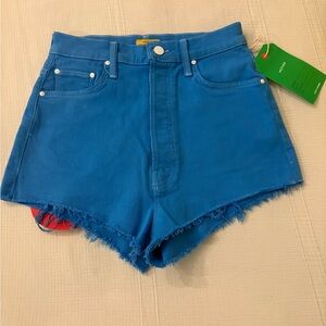 MOTHER Vibrant Blue Jean Shorts